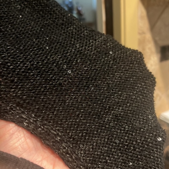 White House Black Market long sweater with Fur Collar - Picture 5 of 7